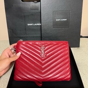YSL CASSANDRE MATELASSÉ TABLET POUCH IN QUILTED LEATHER